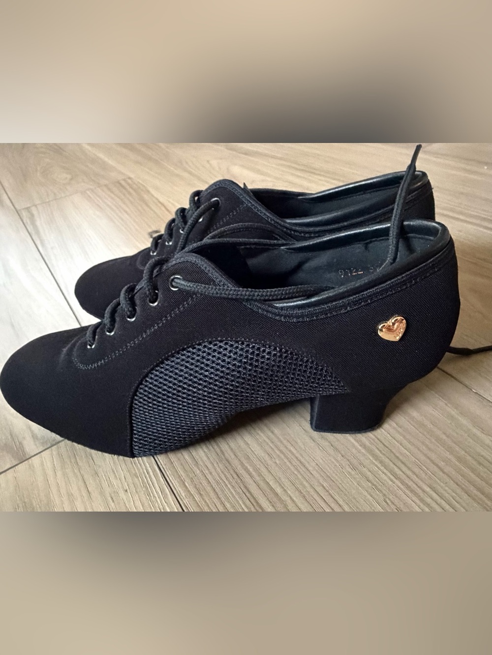 RoseMoli Women's Latin Dance Shoes Lace-up Ballroom Black Salsa Rhythm 39(8.5)